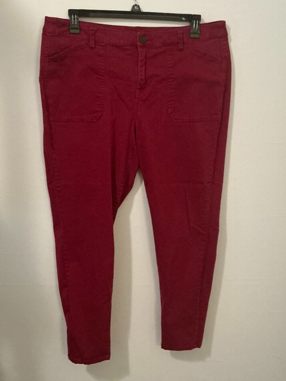 Lane Bryant Womens Size 18 Red Skinny Stretch Denim Jeans GUC